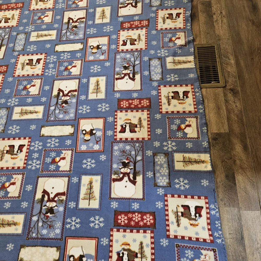 The Big One Blue Snowman Holiday Blanket